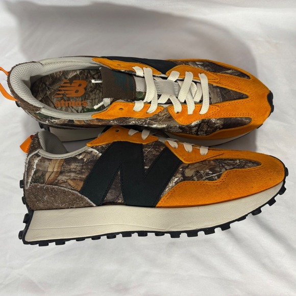New Balance 327 Atmos Realtree Edge Orange Black Camo MS327ART Mens 9.5